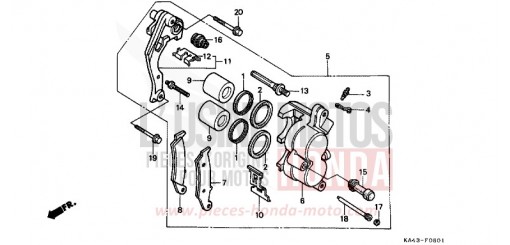 FRONT BRAKE CALIPER (2) CR250RH de 1987